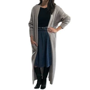 MISSGUIEDED Boho Chunky knit Grey Sweater/ Duster size 6/8